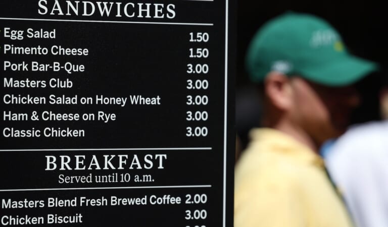How Much Does Food Cost at the Masters? Menu, Prices, Drinks